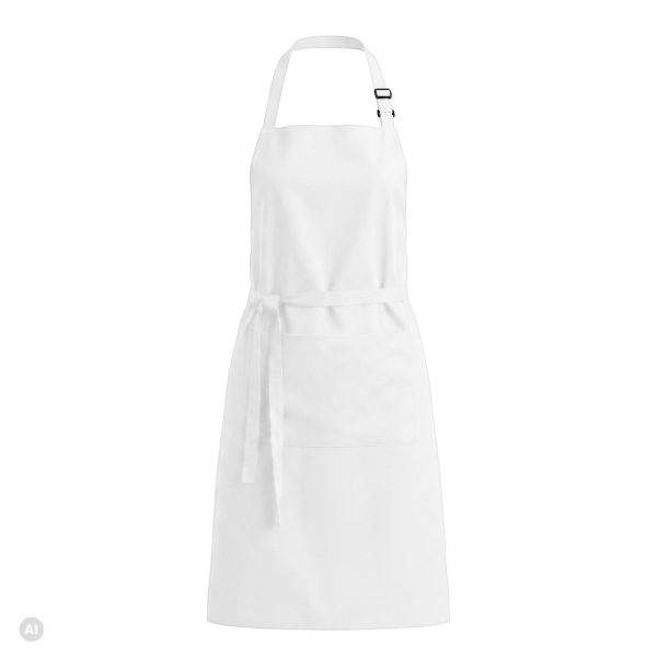 Tablier de cuisine avec poches Cotturo blanc personnalisable avec logo