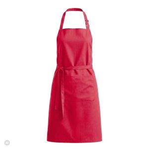 Tablier de cuisine avec poches Cotturo rouge personnalisable avec logo