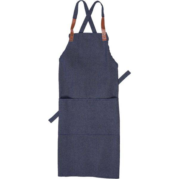 Tablier de cuisine bleu marine personnalisable avec logo – réf. VA471-04