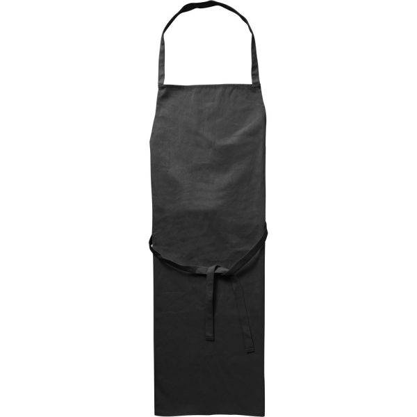 Tablier de cuisine en coton noir personnalisable avec logo