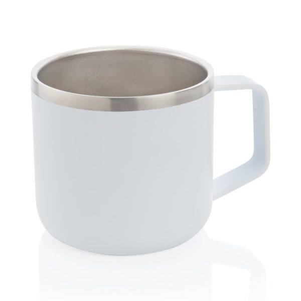 Tasse randonnée en acier inoxydable blanc personnalisable avec logo