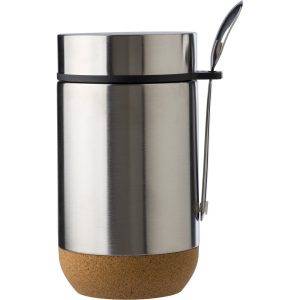 Thermo alimentaire isotherme 400 ml, cuillère argent personnalisable