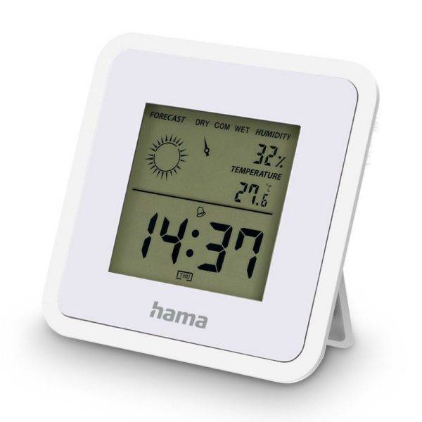 Thermomètre, hygromètre, horloge de bureau Hama Borneo personnalisable