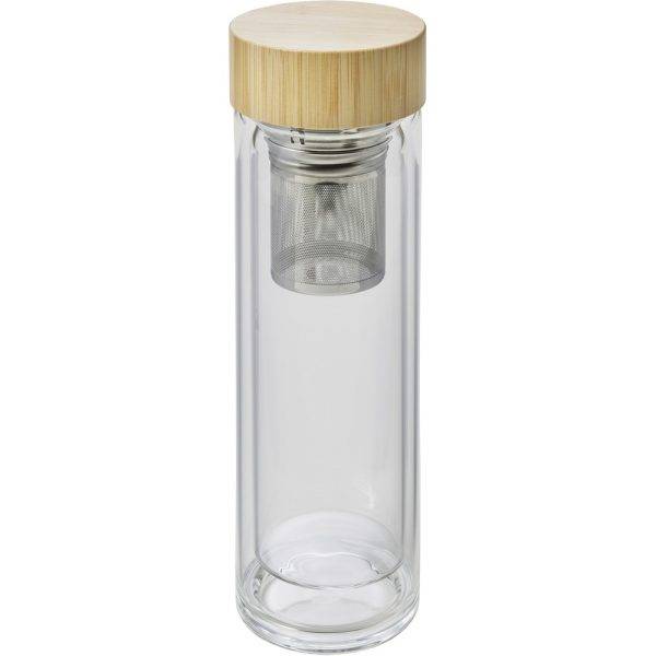 Thermos 420 ml avec infuseur brun claire personnalisable avec logo
