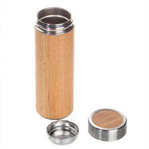Thermos en bambou 350 ml avec infuseur | Christian personnalisable