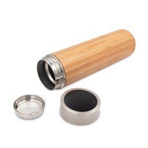 Thermos en bambou 500 ml avec infuseur et affichage personnalisable