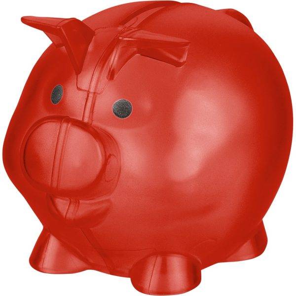 Tirelire "cochon" rouge personnalisable avec logo