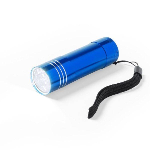 Torche de poche 9 LED bleu personnalisable avec logo