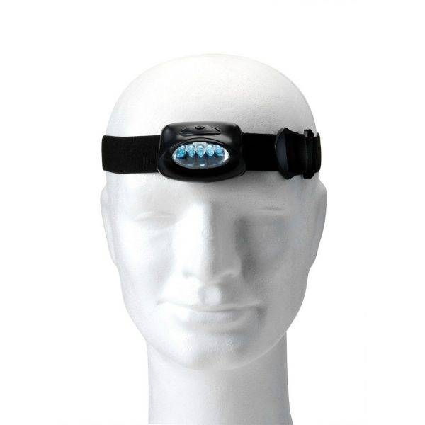 Torche frontale 5 LED noir personnalisable avec logo
