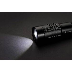 Torche rechargeable USB Gear X noir personnalisable avec logo