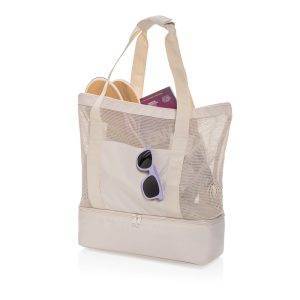 Tote bag isotherme 2 en 1 en rPET AWARE Iqlo beige personnalisable