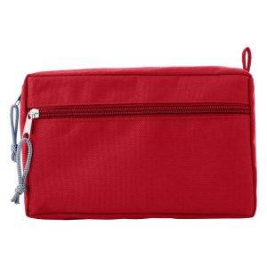 Trousse cosmétique en RPET rouge personnalisable avec logo