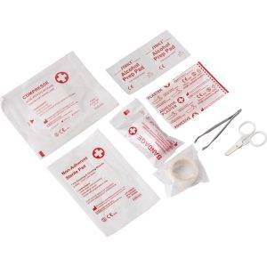 Trousse de premiers secours en pochette, 11 pcs rouge personnalisable