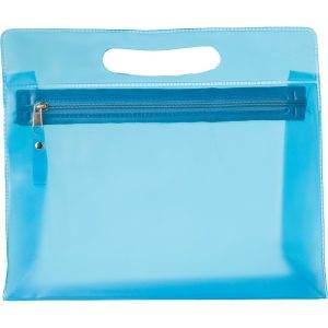 Trousse de toilette bleu clair personnalisable avec logo