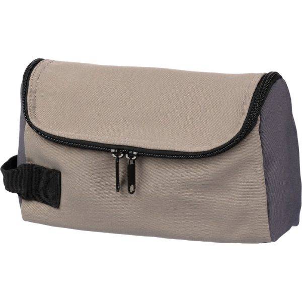 Trousse de toilette brun claire personnalisable avec logo