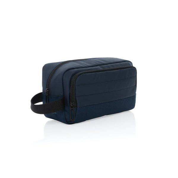 Trousse de toilette en rPET AWARE™ Armond bleu personnalisable