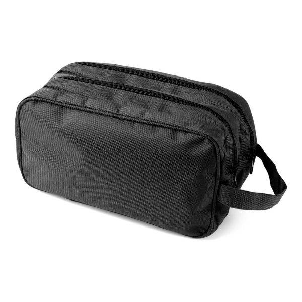 Trousse de toilette noir personnalisable avec logo – réf. V4198-03