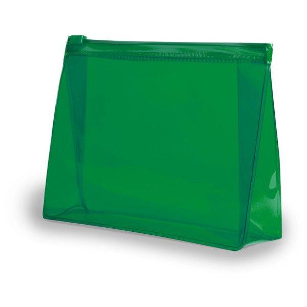 Trousse de toilette vert personnalisable avec logo