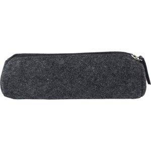 Trousse en feutre RPET graphite personnalisable avec logo