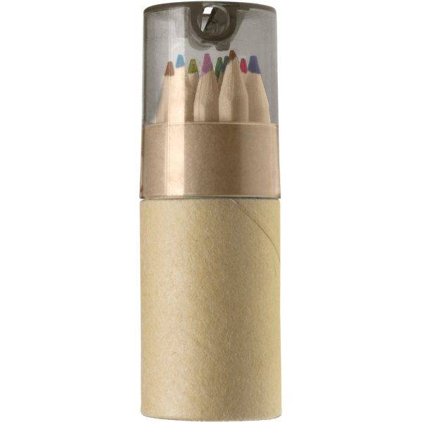 Tube cartonné de 12 crayons noir personnalisable avec logo