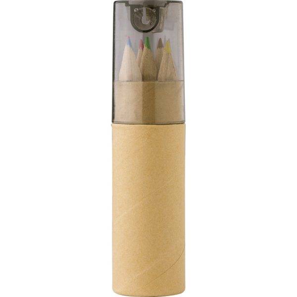 Tube cartonné de 6 crayons noir personnalisable avec logo