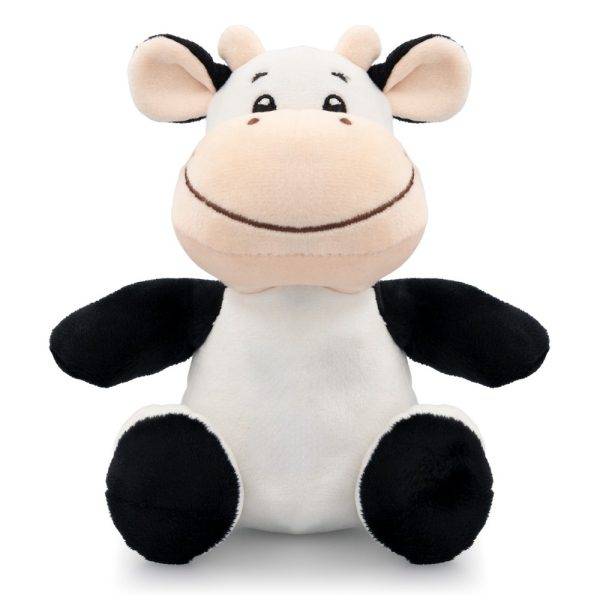 Vache en peluche Zigeta noir-blanc personnalisable avec logo