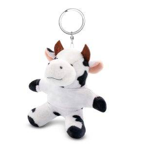 Vache, porte-clés Bessie noir-blanc personnalisable avec logo