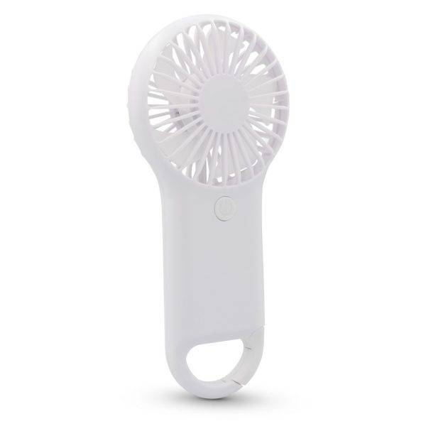 Ventilateur de poche Komnena blanc personnalisable avec logo