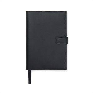 VINGA Carnet A5 en polyester recyclé RCS Timo noir personnalisable