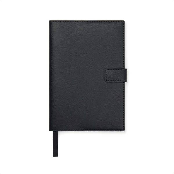 VINGA Carnet A5 en polyester recyclé RCS Timo noir personnalisable
