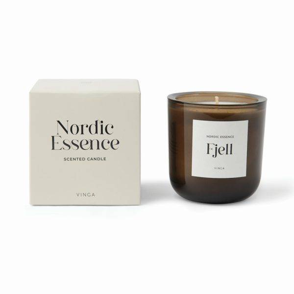 VINGA Grande bougie parfumée Nordic brun personnalisable avec logo – réf. VG593-02
