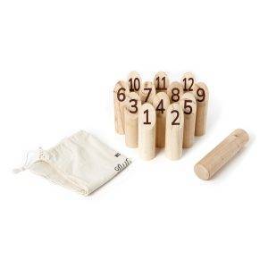 VINGA Jeu de quilles scandinaves Muge brun personnalisable avec logo