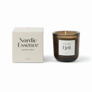 VINGA Petite bougie parfumée Nordic brun personnalisable avec logo – réf. VG592-02